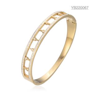 Quality 14k Gold Stainless Steel Rhinestone Crown Bracelet OEM ODM wholesale