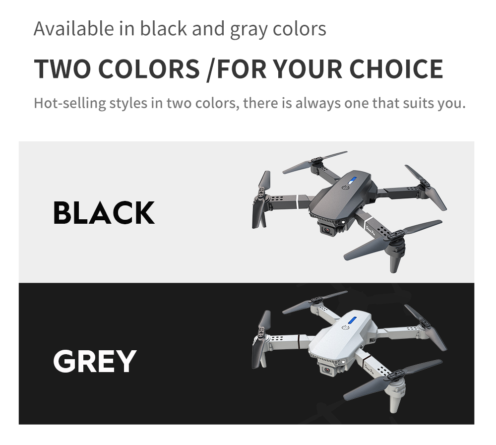 Professional Portable Drone E88 Pro with Dual Camera 4k 8k Wifi Fpv Quadcopter 3.7V 1800mAH Lithium Battery Capacity