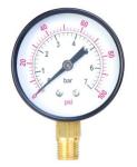 pressure gauge, pressure gage, pressure meter, piezometer, pump accessory