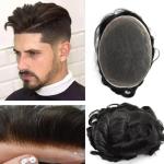 Full Swiss Lace Mens Toupee Human Hair Super Thin 8inch ODM