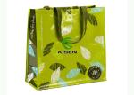 Green Shopping Woven Carry Bags With Handles Offset Logo OEM / ODM Service