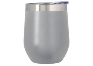 Quality Grey 12OZ Stainless Steel Stemless Wine Glasses with Powder Coated Finish wholesale