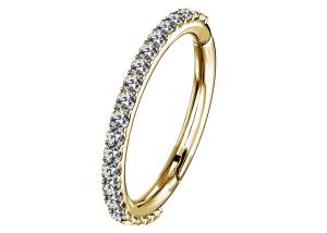 Quality Hinged Septum 14k Gold Clicker Claw Setting Type With 1.3mm Diamond wholesale