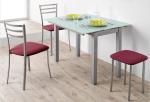Fashionable 1200mm Length Glass Extendable Dining Table With Euro Style DT-944