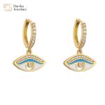 Zircon stone Evil Eye Earrings Colorful Enamel Diamond For Women