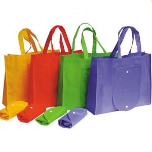 Quality foldable OEM handled 50x2.5cm 80gsm Green Non Woven Bag wholesale