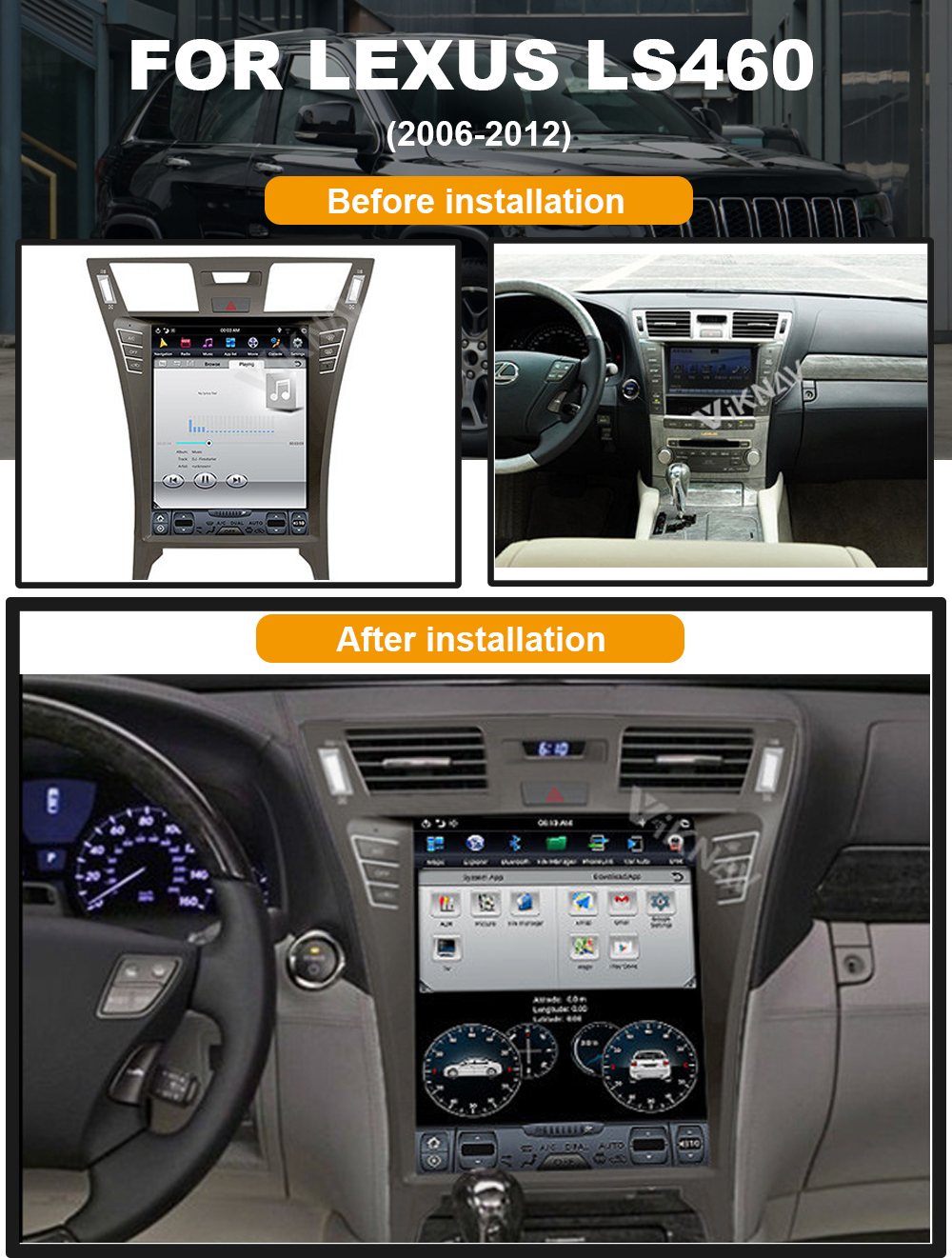 LEXUS LS460 Android Car Stereo Wifi BT Car Multimedia DVD Player