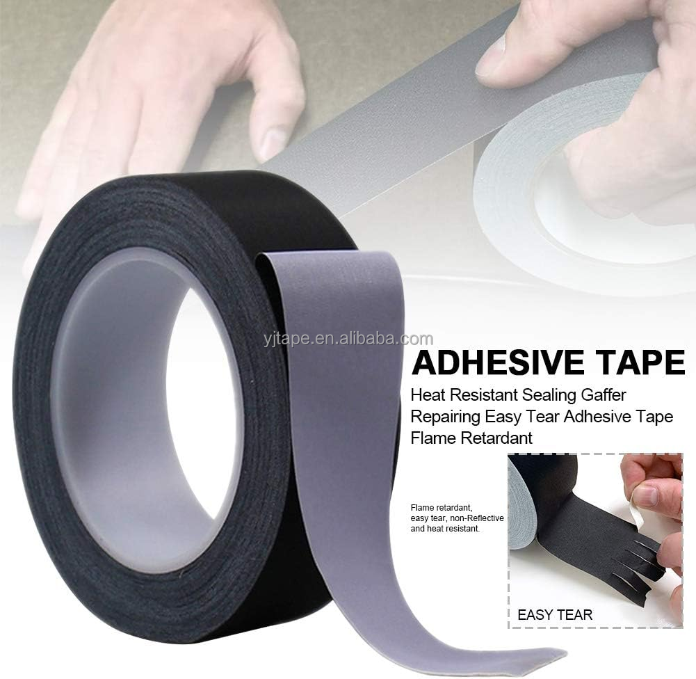 Cloth Gaffer Tape Heat Resistant Cloth Duct Tape For Stage Black Ducktape