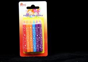 Quality White Stars Printable Birthday Candles , Birthday Party Candles Customized Logo wholesale