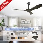 52 Inches Wooden Blades Ceiling Fan with Remote Control Enhance Your Home's