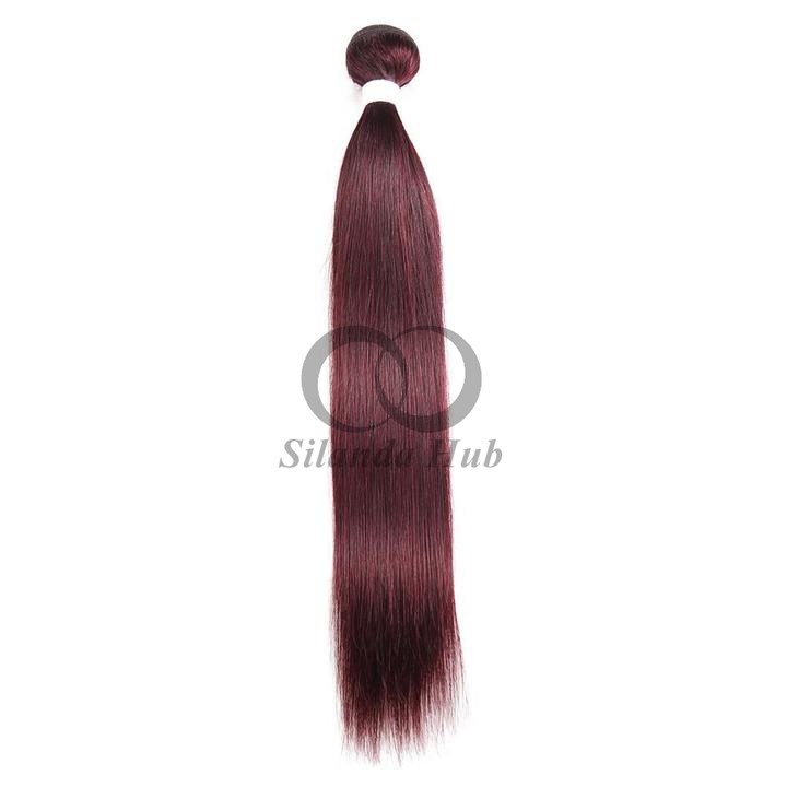 #99J Dark Wine Straight Remy Human Hair Bundles Sew In Weave Bundles Brazilian Bundle Deals