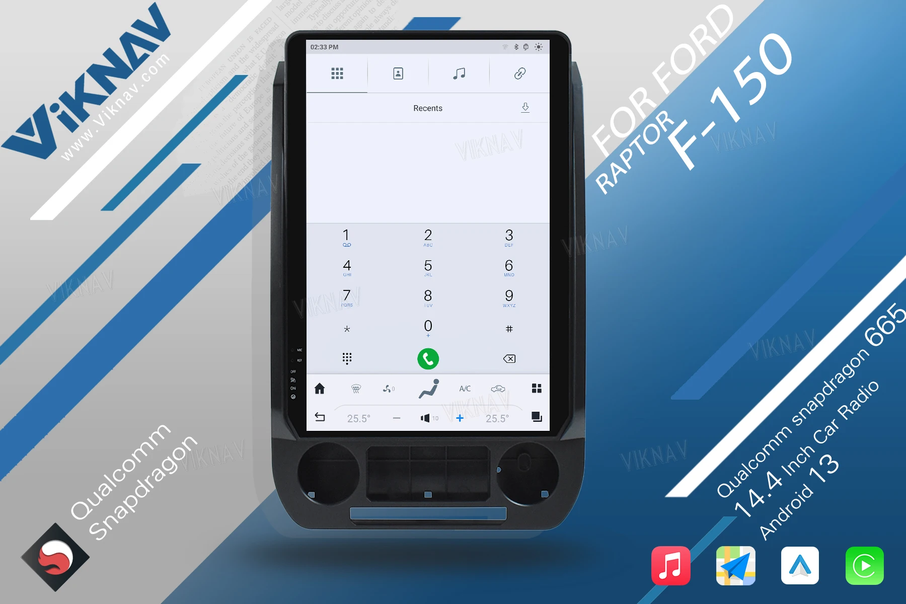 VIKNAV 14.4 " Android Car Radio For Ford F250 F350 F450 2015-2020 Carplay Android Auto