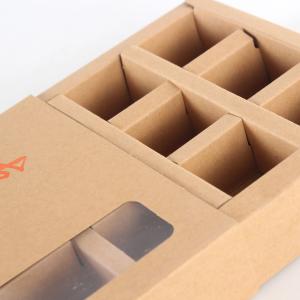 Quality Sliding Cover Kraft Paper Gift Boxes with a Grid Draw wholesale