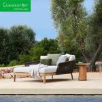 Waterproof Rattan Daybed Outdoor Furniture Garden Sets Modern Design Style