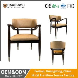 Quality Genuine Charcoal Leather Hotel Dining Chair Upholstered Unfolded wholesale