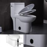 Modern One Piece Skirted Toilet Round Seat White Elongated Comfort Height