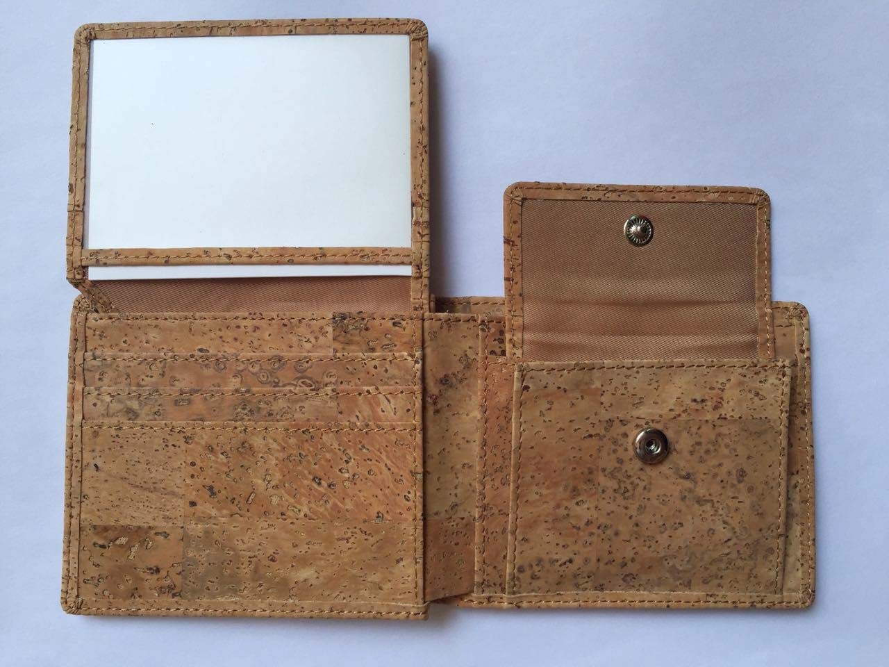Hot Sale Bifold men gender slim cork wallet 11x9cm with pocket coin,card and money slot