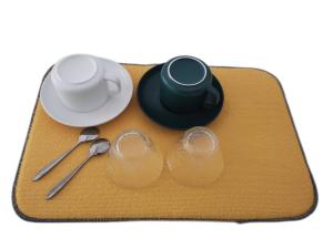 Quality Soft Green and Yellow Combined Kitchen Microfiber Dish Drying Mat wholesale