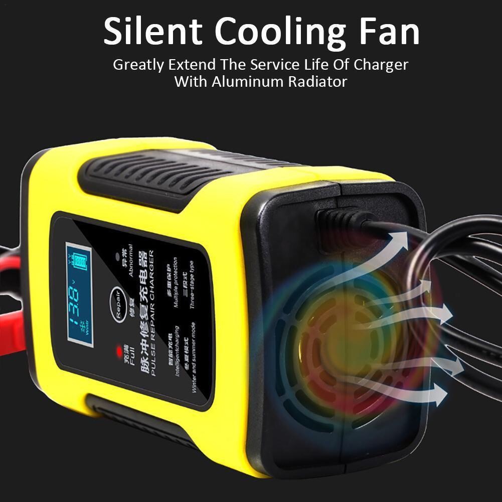 Motorcycle Car Battery Chargers 110V to 220V To 12V 6A Intelligent Automatic Fast Power Charging