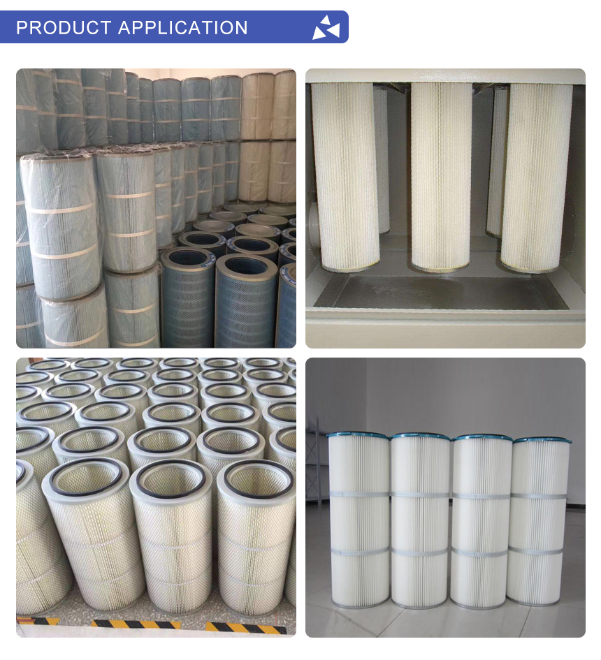 0.3um Porosity Pleated Air Cartridge Filter for Dust Filtration in Manufacturing Plant