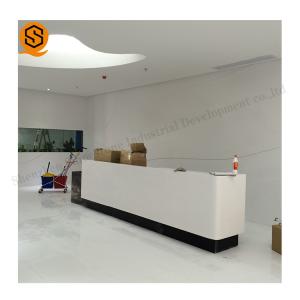 Quality 2Person Solid Surface Hotel Counter Table Regular Reception Station Desk wholesale