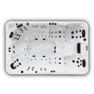 Quality Luxury 10 Persons Acrylic Swimming Pool Outdoor Swim Spa Hot Tub With LED wholesale