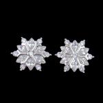 Exquisite Women Jewelry 925 Sterling Silver Stud Earrings Small Snowflake Shaped