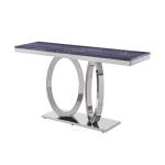 Stable 20mm SS Console Table European Style Grey Marble Top