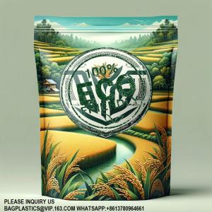 Quality Custom 10kg 5KG Package Flat Bottom Rice Bag 10l Stand Up Rice Bag With Handy Handle wholesale