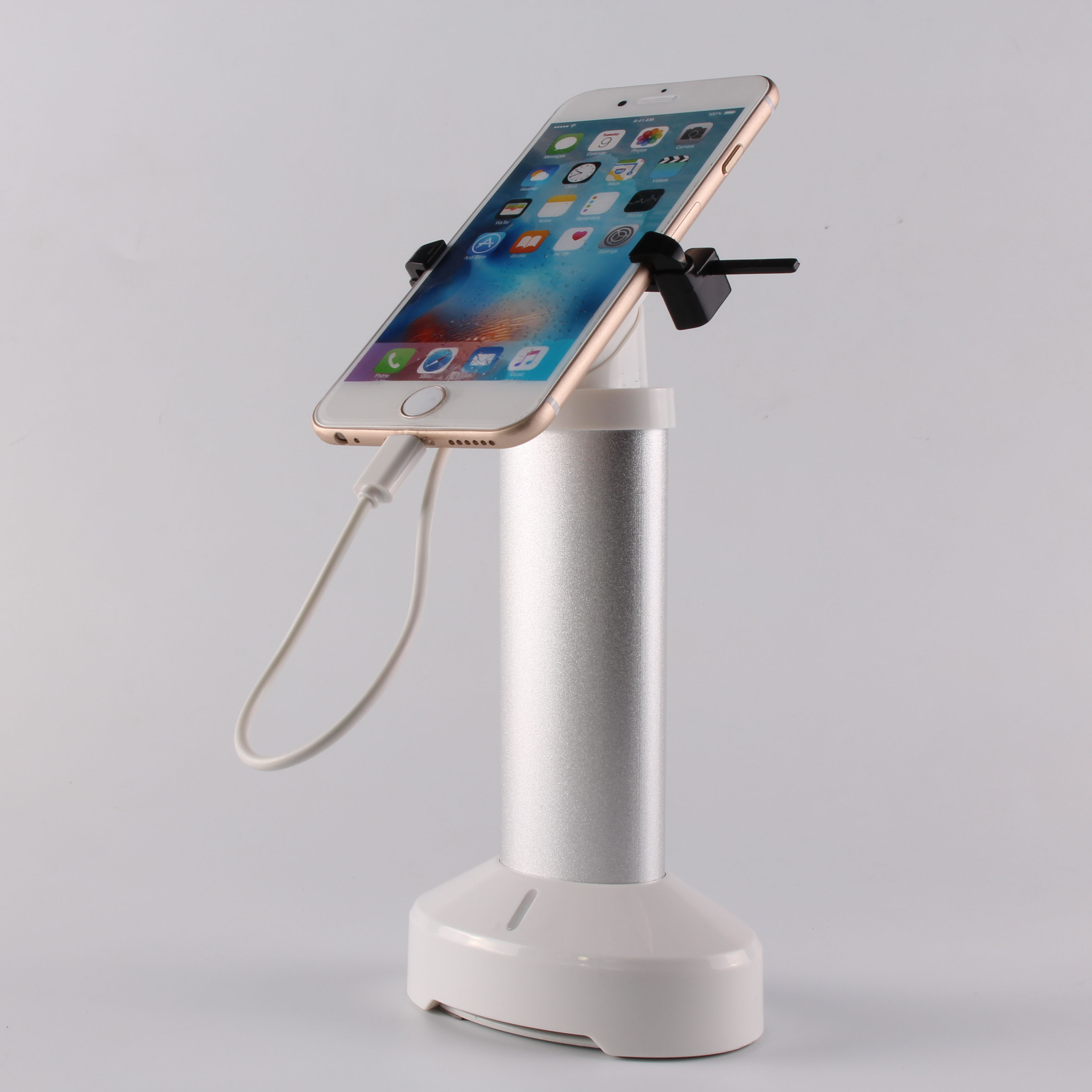 COMER Cell Phone security clamp holder with alarm with high security claw
