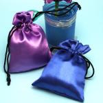 Custom satin logo printing silk jewelry bag silk drawstring bag for hair packing