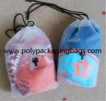 White Frosted CPE Drawstring Pouch Bag For Girls Personal Belongings Gift