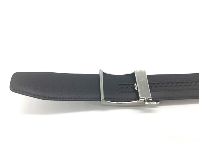 Automatic Buckle 3.5CM Croco Texture Mens Brown Belt