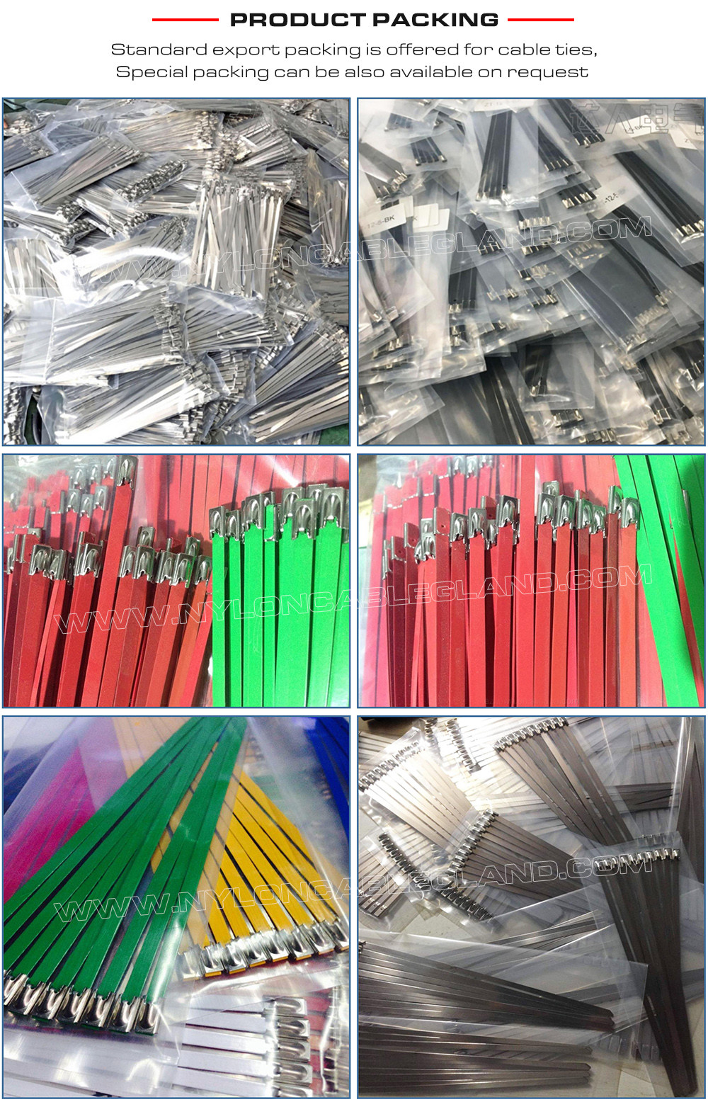 304/316 Stainless Steel Cable Tie Epoxy Polyester Fully Coated 500mm x 7.9, Nylon Plastic Sprayed Metal Cable Tie (Ø13-128mm, 380lbs) for Organize