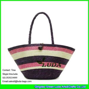 Quality LUDA striped wheat straw large beach bags fashion straw beach bags wholesale