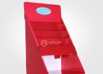 More Shelves Cardboard Pallet Display , Red Cardboard Compartment Display
