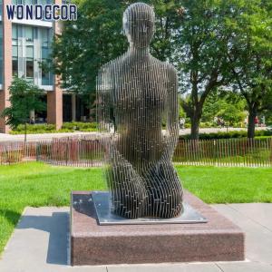 Quality Customized Outdoor Metal Decoration Sliced Man Stainless Steel Sculpture wholesale
