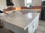 125"×65" Polished Quartz Stone Countertops For Home Decoration
