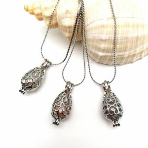 Quality Fashion DIY Drop Cage Pendant Pearl Necklace Oyster Gift Charms wholesale