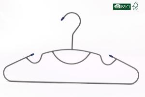 Quality Betterall Supermarket Black Chrome Metal Hanger with Skid-proof Shoulder wholesale