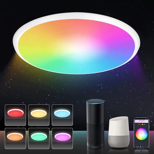 24w Tuya Smart Ceiling Light Colorful Rgb Remote Control Smart Light Led Modern