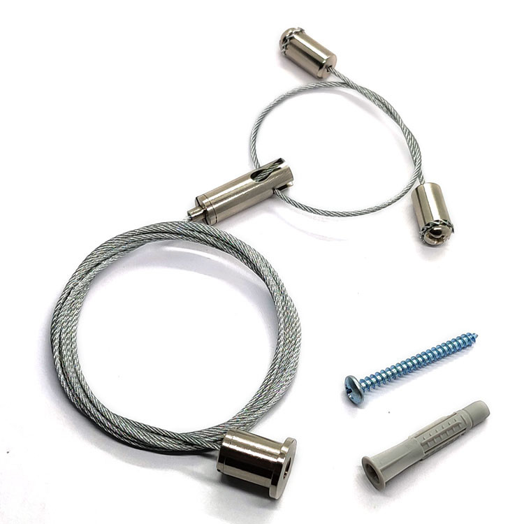 SGS Wall Mounted Steel Wire Suspension Kit Cable Loop Clamp For Lighting