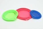 Colorful Silicone Dog Travel Water Bowl Eco - Friendly Customized Size