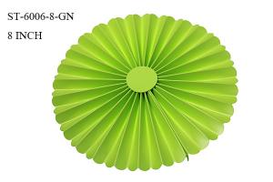 Quality Green 8 Inch Artificial Fan Flower Paste Window Dressing DIY Home Decoration wholesale