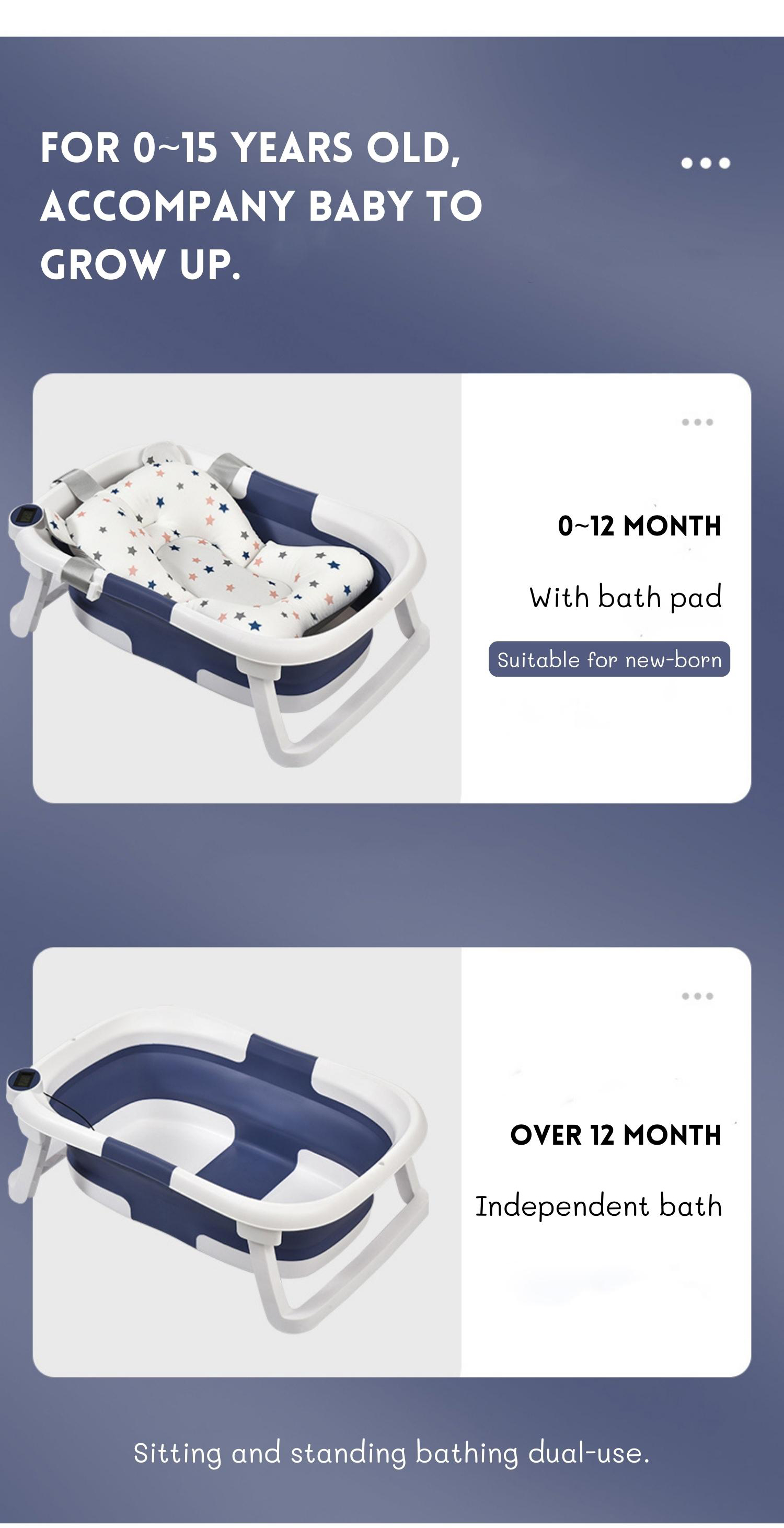 Multifunction Collapsible Baby Bathtub Household Safety Portable Plastic