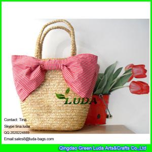Quality LUDA 2015 girls natural beach summmer bowknot wheat straw handbags wholesale