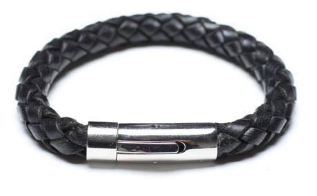 Leather Bracelet, Stainless Steel Clasp, 8 Inches
