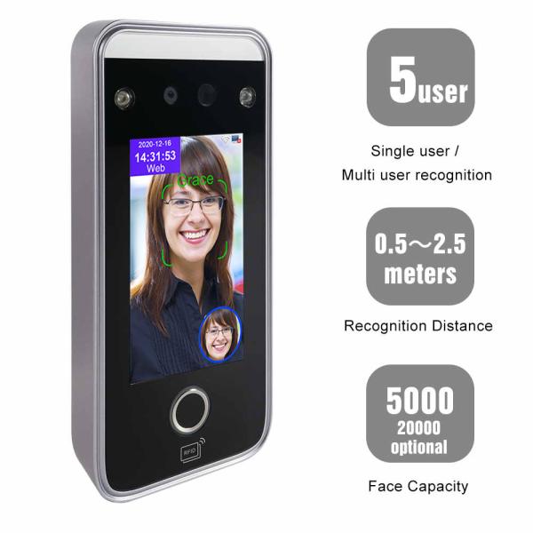Time Recording Face Biometric Attendance Machine Infrared Camera Live Face