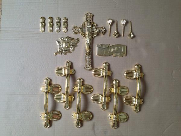 Cheap European Simple Atmospheric Coffin Handles Cross Edge Decorative Flower Set for sale