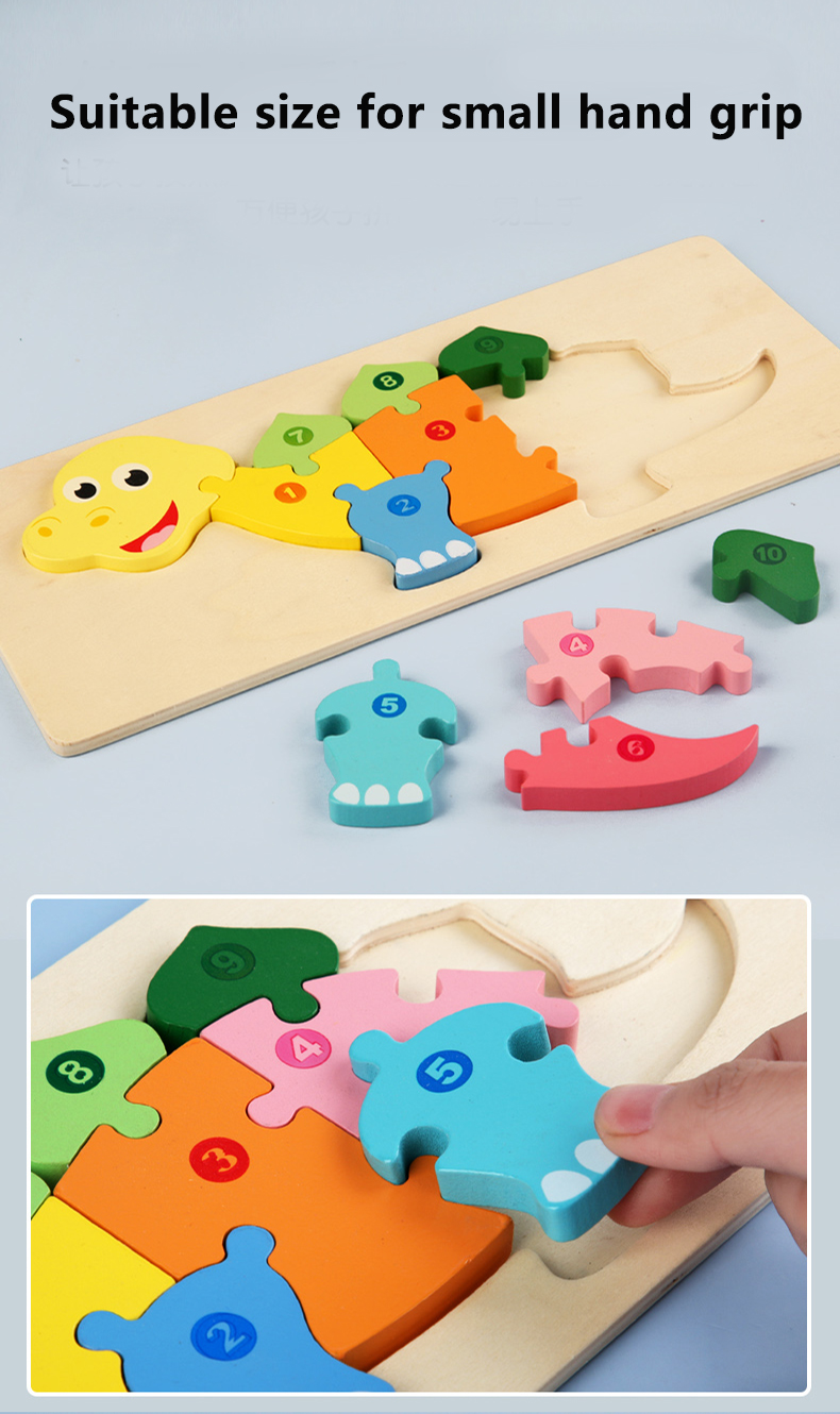 DIY Children Early Education Cognitive Toys Animal 3D Stereo Clasp Puzzle